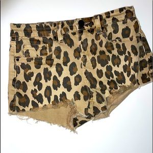 Girls Blank NYC Denim Cheetah Print Shorts